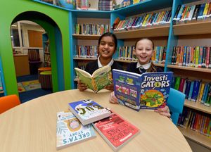 Anushka Peter Thangajah, aged 10, and Maia Tierney, aged nine. Photo: Tim Thursfield