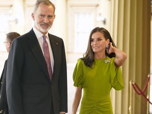 Supporting image for story: Spanish Queen wore Beckham dress also seen on Kendall Jenner to palace reception