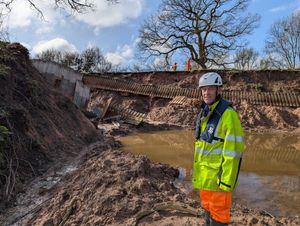 Project manager, Simon Harding, at the site of the canal breach in Whitchurch on March 3, 2026