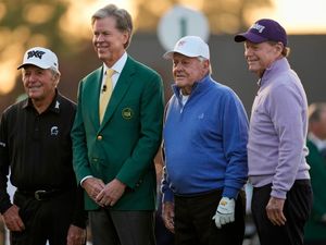 Gary Player, Fred Ridley, Jack Nicklaus and Tom Watson