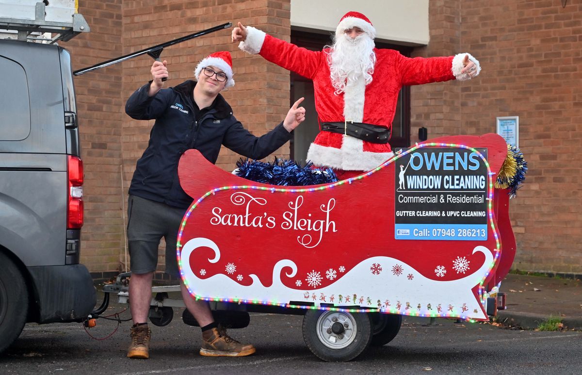 We do it for the smiles: Wolverhampton Window cleaner trades van for a sleigh as he raises money for New Cross Hosptials Childrens Ward