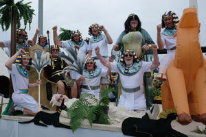 Everyone was transported to ancient Egypt with Pharaohs, a pyramid, obelisks, a camel, a belly dancer and a mummy, by Builth Wells Rotary Club. Andy Compton image