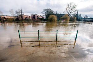 Flooding in Shrewsbury near the English Bridge