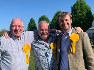 From left to right: David Minnery, Jeremy Blandford and Tom Dainty who have been elected in Market Drayton. 