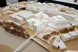 The 3D model of plans for the new site.