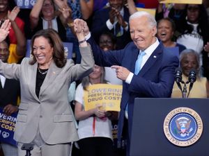 Supporting image for story: Biden to use convention speech to hand off to Harris and make case against Trump