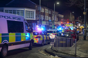 The police cordon on Coventry Road. Photo: SnapperSK