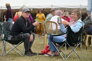 Julian and Jane Povey, from Shrewsbury, soak up the atmosphere at the festival