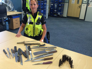 Supporting image for story: Pictured: Ammunition and meat cleaver handed in to police in Bilston