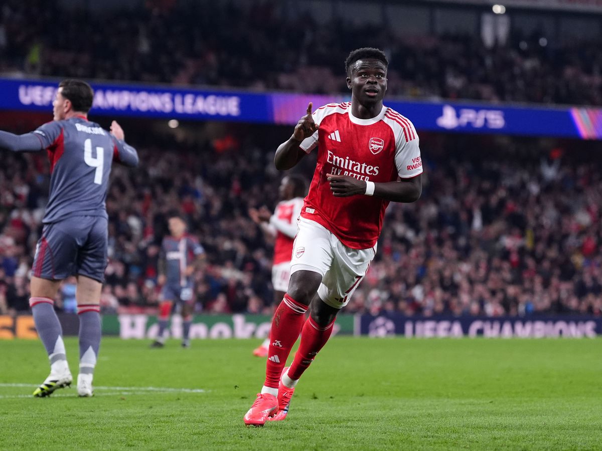 Bukayo Saka settles Arsenal nerves in Champions League win over Olympiacos