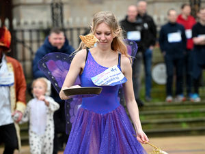 Pictured, Laura Parry has a flipping great time