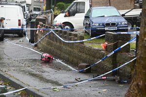 The scene of the shooting, in Well Lane, Blakenall