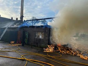 The scene of the blaze near Adderley. Photo: Market Drayton Fire Station.
