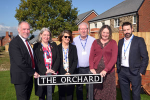 The Shropshire Rural Housing Association team at the opening of its development in Chirbury.
