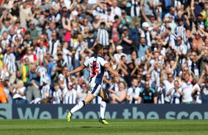 Harvey Barnes celebrates scoring on the opening day. (AMA)