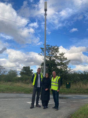 Mp Leigh Ingham With Church Eaton Parish Council Chair Simon Moore And Vice Chair Jon Gibbs. Photo by Staffordshire LDR Kerry Ashdown. Free for use by all LDRS partners