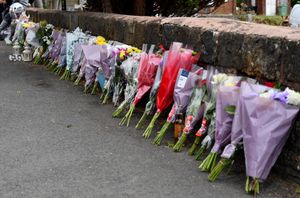 Tributes at the scene of the tragic car accident which killed three people
