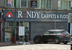 The scene in Upper High Street, Wednesbury
