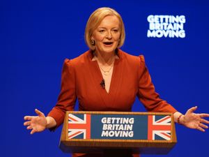Supporting image for story: Truss heckled as she delivers first conference speech as Tory leader