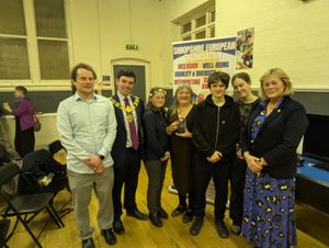 Deputy Lord Lieutenant, Mayor of Shrewsbury, cllr Adam Fejfer, CEO Kate Fejfer with young Award receipients 