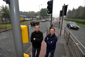 The crossing on the Birmingham New Road, which is said to be dangerous as drivers look at the lights ahead of the crossing.