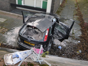 Supporting image for story: Car hits high-rise flats after Stafford Street crash in Wolverhampton