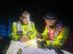 Firefighters have been at the incident on the Wrekin since Saturday evening. People have been asked to avoid the area while they use the main access route to ferry water to the site. Picture: SFRS Craig Jackson on X.