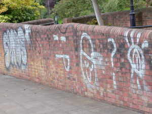 Supporting image for story: Anger as Bridgnorth Quayside defaced with graffiti