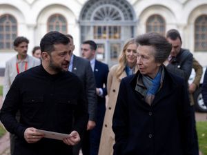 Supporting image for story: Anne leaves teddy in personal tribute to child victims on surprise Ukraine trip