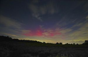 The view of the Northern Lights over Cannock Chase. Photo: Steve Milner