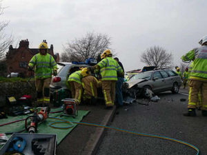 Supporting image for story: Three taken to hospital after five car crash on the A41 near Newport