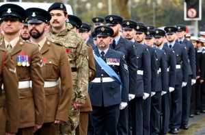 Remembrance service in Dudley town centre.