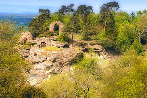 The view of Hawkstone Park Follies from the hermitage