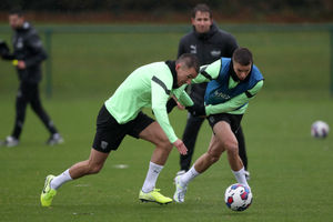 Jed Wallace battles with Conor Townsend (Photo by Adam Fradgley/West Bromwich Albion FC via Getty Images).