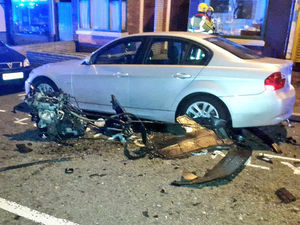 Supporting image for story: Engine is ripped from car in Bearwood crash