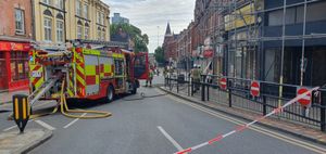 Broad Street was cordoned off while fire crews dealt with the fire and the subsequent checks afterwards