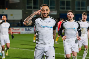 Montel Gibson celebrates his goal  (Ashley Griffiths - Grifftersworld Photography)