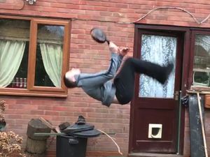 Supporting image for story: Gymnast sets new pancake flip challenge