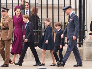 The Duke of Edinburgh, the Princess of Wales, Prince George, Princess Charlotte, Prince Louis and the Prince of Wales