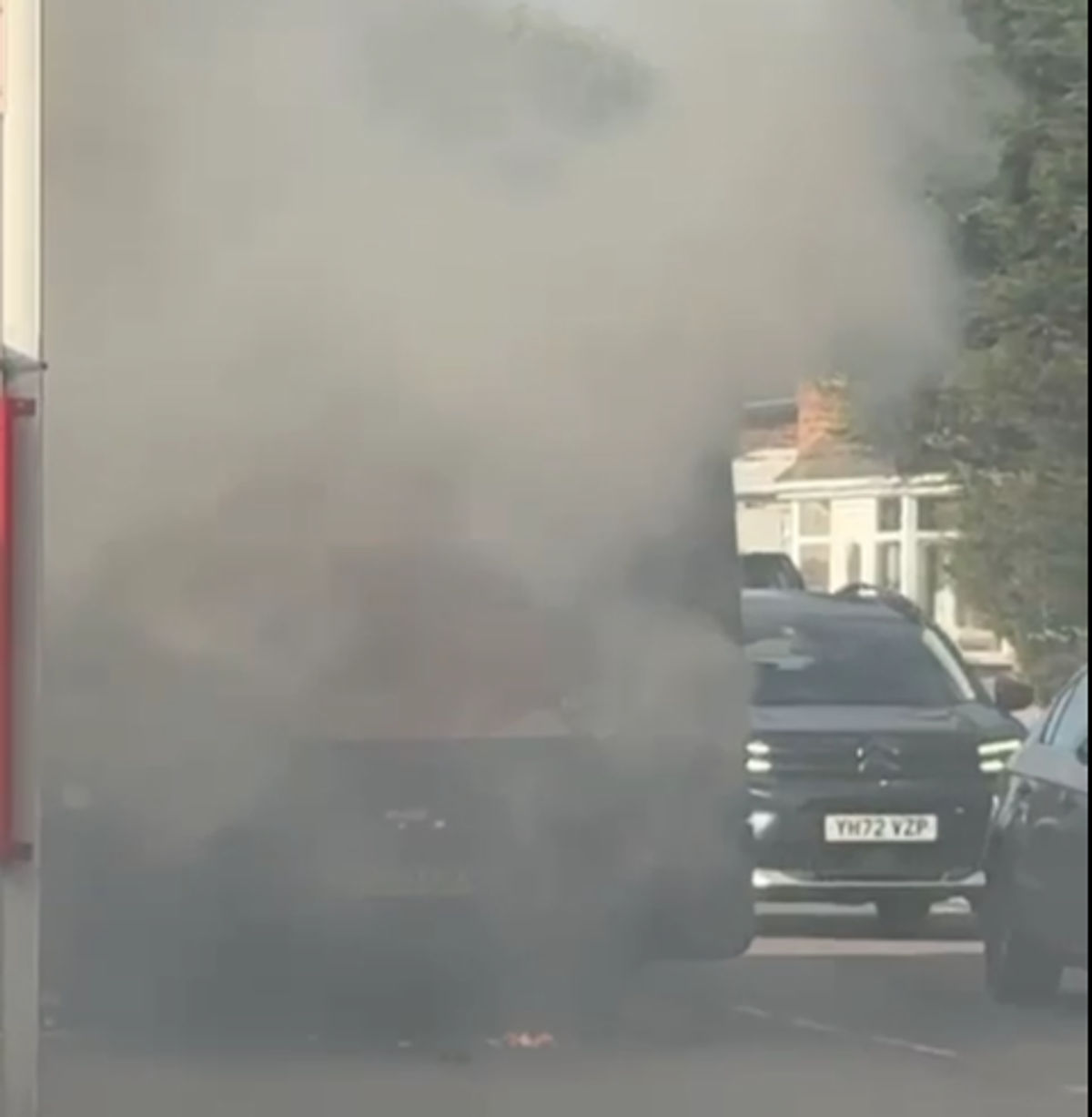 Watch: Thick smoke pours from Dudley bus as firefighters battle blaze