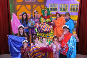 It’s wash day at Twankey’s Laundry — and chaos is guaranteed!. Widow Twankey (Kieran Davies)