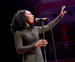 Singer Shan Ako performs during the festival launch