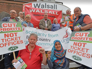 Supporting image for story: Campaigners visit Walsall railway station to protect over ticket office station proposals