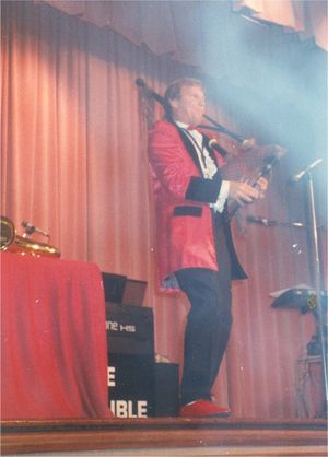 On stage near Bognor Regis with the Ollie Spencer show.