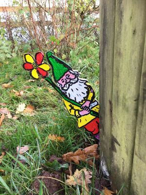 One of the sneaky elves that families can track down on the trail