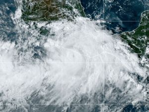 Supporting image for story: Tropical storm hitting Mexico coast with risk of catastrophic flooding