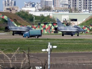 Supporting image for story: China is sending message with presence of fleet and aircraft – says Taiwan