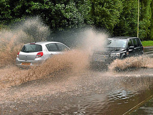 Supporting image for story: Flooding causes chaos on Shropshire roads