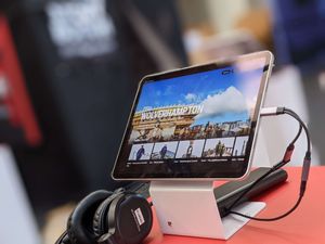 The tablets were available for anyone to use with the headphones