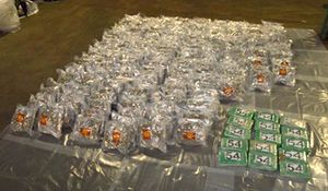 Drugs found inside a tar removal machine removed seized in Dover, Kent. Photo: NCA/PA Wire